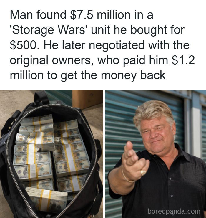 Fun post about a Storage Wars unit containing 7.5 million dollars in cash