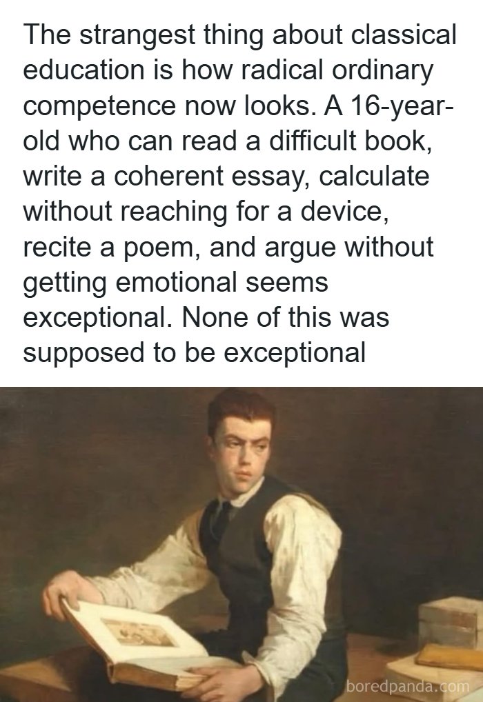 Classic painting of a young man reading a book, shared among interesting facts and posts about the world.
