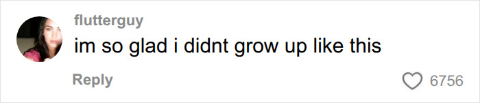Social media comment criticizing beige mom parenting, saying glad I did not grow up like this. Social media comment criticizing beige mom parenting, saying glad I did not grow up like this.