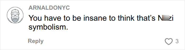 Social media reaction to Barbie packaging allegations, showing a comment that calls the symbolism claims insane.