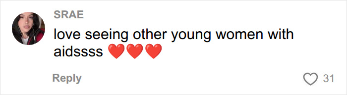 Positive comment expressing love for seeing young women using mobility aids in public.