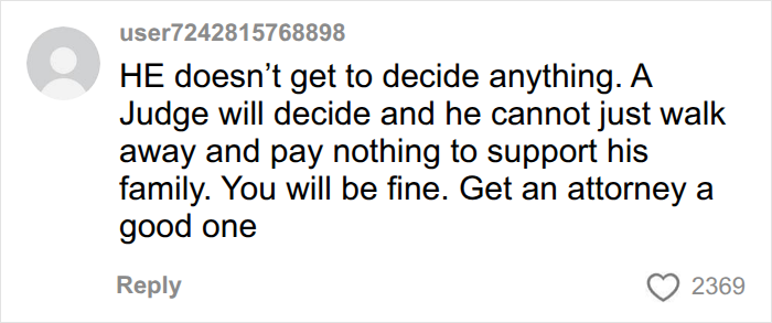 Online comment discussing legal support for a struggling former tradwife. Online comment discussing legal support for a struggling former tradwife.