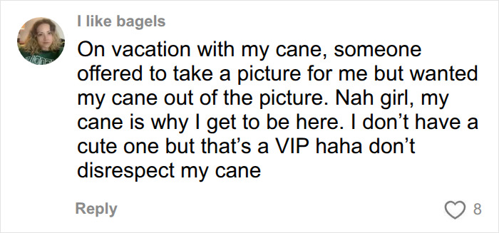 A personal anecdote about young women using mobility aids proudly while traveling on vacation.