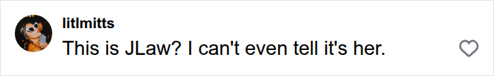 Instagram comment by litlmitts reacting to Jennifer Lawrence plastic surgery discussions on social media.