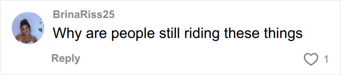 Comment asking why people still ride a Six Flags roller coaster following a recent accident. Comment asking why people still ride a Six Flags roller coaster following a recent accident.