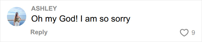 Apologetic comment referencing cancer diagnoses and husband's abhorrent behavior Apologetic comment referencing cancer diagnoses and husband's abhorrent behavior