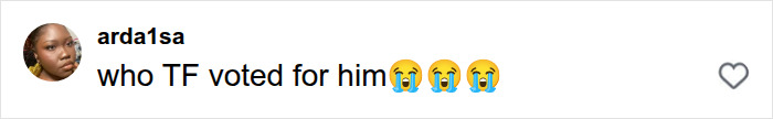 Fan comment asking who voted for Noah Wyle Sexiest Man Alive with crying emojis. Fan comment asking who voted for Noah Wyle Sexiest Man Alive with crying emojis.
