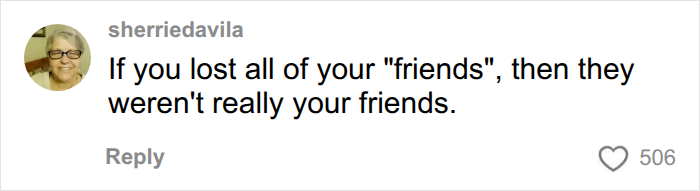 Comment discussing lost friendships in response to a tradwife story Comment discussing lost friendships in response to a tradwife story
