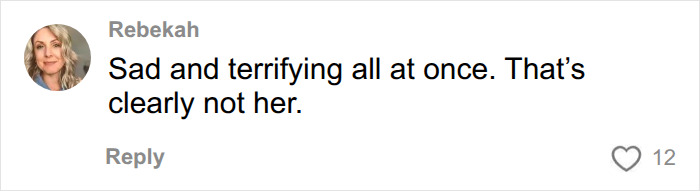 A comment by Rebekah finding the Dell CEO wife appearance sad and terrifying.
