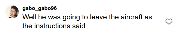 Online comment defending influencer Hugh Lovett plane safety demo incident stating he followed instructions.