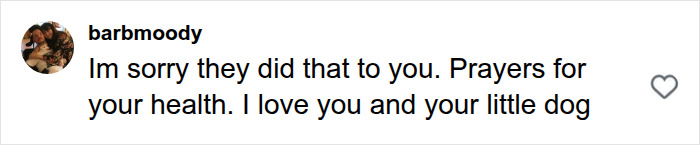 A supportive comment on Joe Manganiello health battle offering prayers and love for him and his dog.