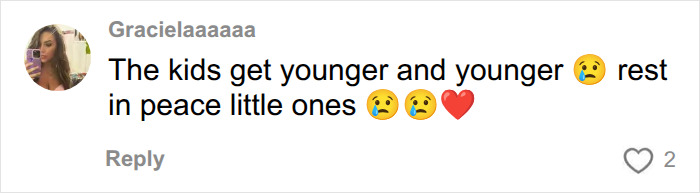 Comment mourning young victims of Oregon elementary school tragedy with crying emojis Comment mourning young victims of Oregon elementary school tragedy with crying emojis