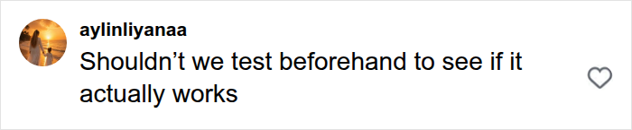 User comment asking if they should test beforehand regarding influencer Hugh Lovett plane safety demo incident.