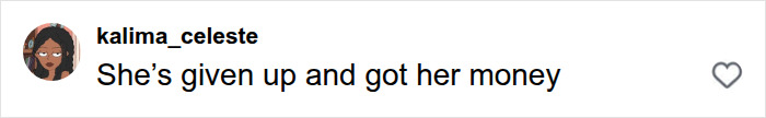 A comment reading She has given up and got her money about the Megan Fox campaign. A comment reading She has given up and got her money about the Megan Fox campaign.