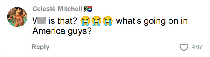 A social media reaction comment by Celeste Mitchell shocked by the news related to Dell CEO wife's appearance.