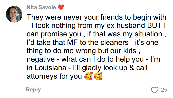 Supportive online comment offering legal help to a single mother affected by becoming a Tradwife. Supportive online comment offering legal help to a single mother affected by becoming a Tradwife.