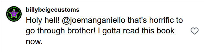 Online comment mentioning Joe Manganiello suffering a horrific ordeal