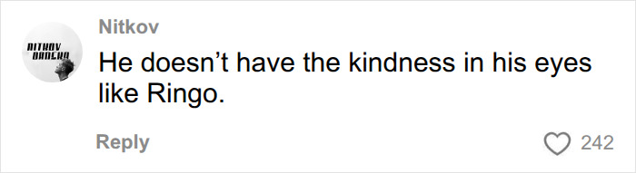 A user comment criticizing Barry Keoghan appearance for lacking kindness in his eyes as Ringo.