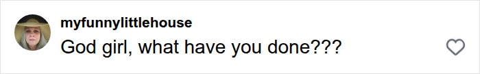 Screenshot of an online comment asking God girl, what have you done amid plastic surgery speculation