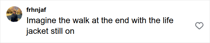 A comment about Hugh Lovett plane safety demo showing username frhnjaf joking about the life jacket.