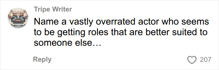 A online comment questioning casting decisions amidst Barry Keoghan backlash for a new role.