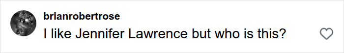 A user comment asking I like Jennifer Lawrence but who is this? amidst plastic surgery discussions.