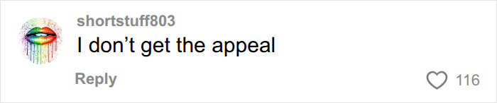 A social media comment reading I don't get the appeal, reflecting Barry Keoghan backlash.