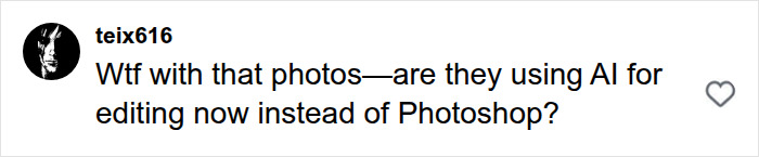 A comment questioning if AI or Photoshop was used, linked to discussions about Jennifer Lawrence plastic surgery.