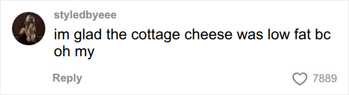 Comment about low fat cottage cheese in lunch Comment about low fat cottage cheese in lunch