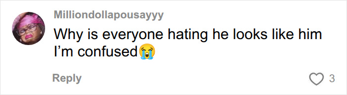 Social media comment expressing confusion over appearance backlash for Barry Keoghan.