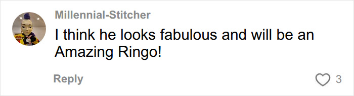 Social media comment praising Barry Keoghan appearance for his upcoming role as Ringo.
