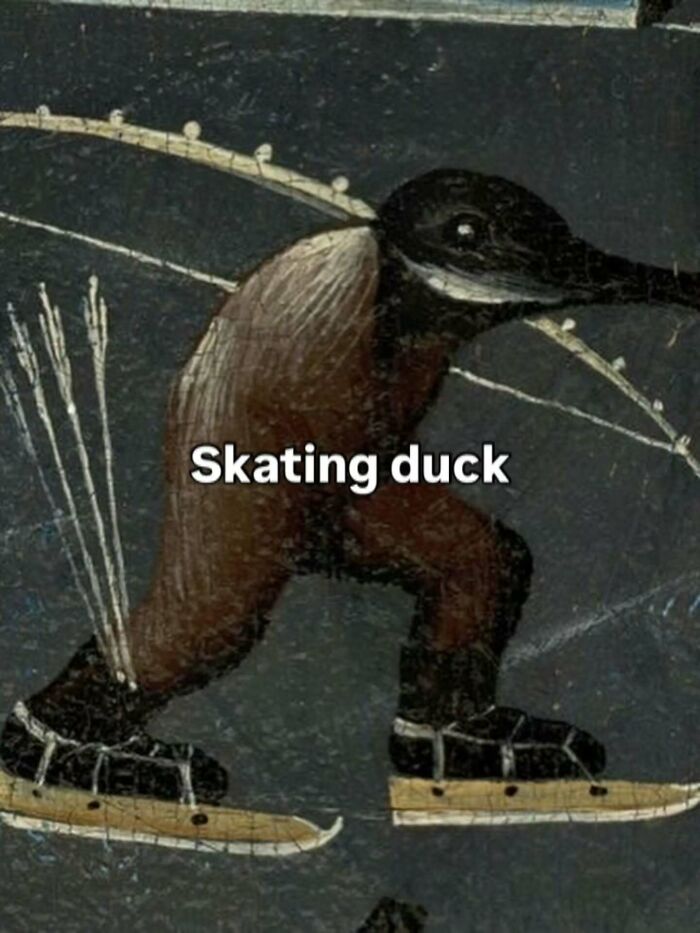 Famous paintings turned into hilarious memes depicting a Boschian creature in a frame