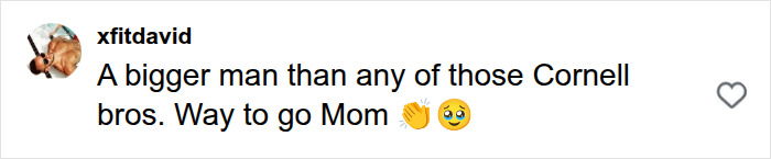 Comment by xfitdavid referencing the Cornell Case and praising a mom for talking to her son.