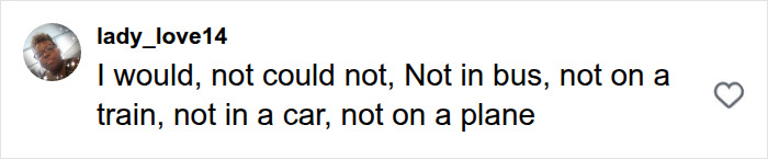 Comment refusing to change seats on any mode of transport including plane