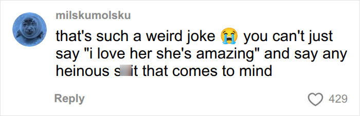 A comment reacting to the Nikki Glaser controversy saying that it is such a weird joke A comment reacting to the Nikki Glaser controversy saying that it is such a weird joke