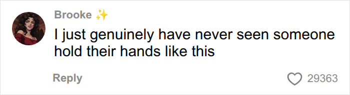 A social media comment from Brooke questioning a hand gesture, related to Dell CEO wife White House event