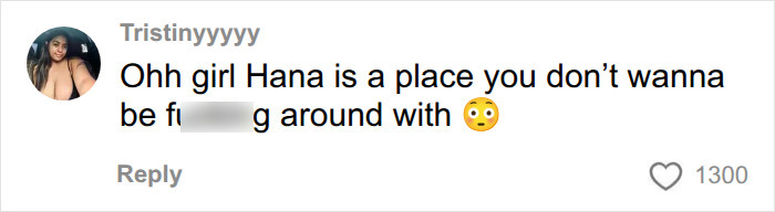 Social media comment warning about the dangers of a specific beach in Hana