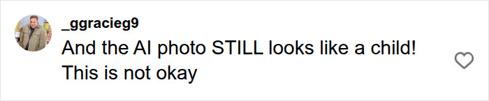 Online comment criticizing unsettling AI image of a child generated at school.