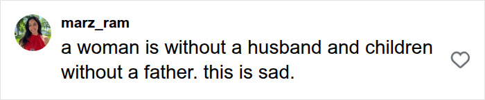 Social media comment criticizing a parody of Erika Kirk and calling the situation sad