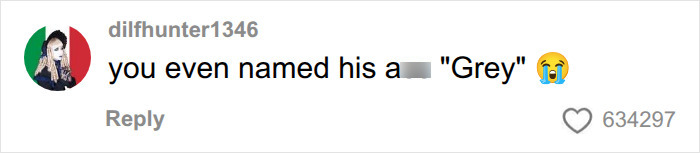 A social media comment criticizing a beige mom for naming her baby Grey, showing a crying emoji and over 600k likes. A social media comment criticizing a beige mom for naming her baby Grey, showing a crying emoji and over 600k likes.