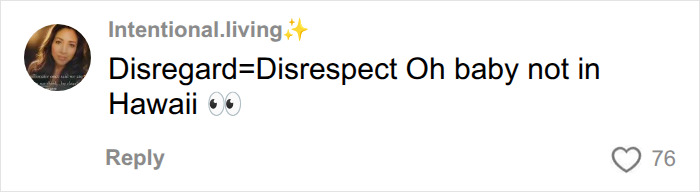 An Instagram comment about disrespecting Hawaii, related to tourists defying beach warnings.