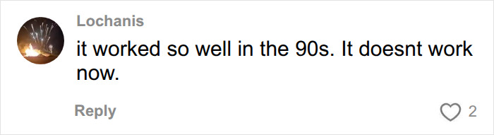 Social media reaction discussing how a Hollywood TV reboot show format worked in the 90s but does not work now.