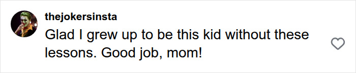 Online comment praising a mom for her discussion on how boys are raised.