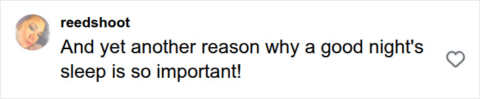 A comment by reedshoot emphasizing sleep importance regarding a female health issue A comment by reedshoot emphasizing sleep importance regarding a female health issue