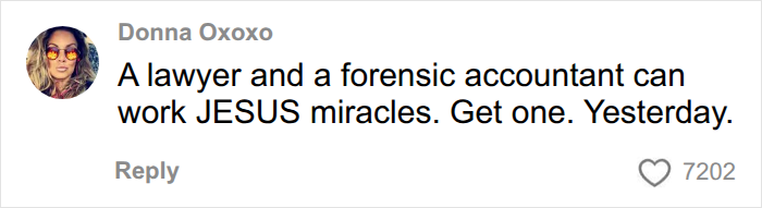 A comment offering legal advice on a post about a former tradwife. A comment offering legal advice on a post about a former tradwife.