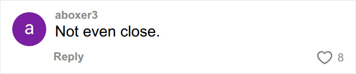 User comment on Barbie packaging outrage, displaying the text Not even close.