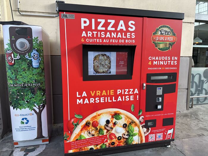 An automated pizza vending machine, showcasing ingenious things in various parts of the world.