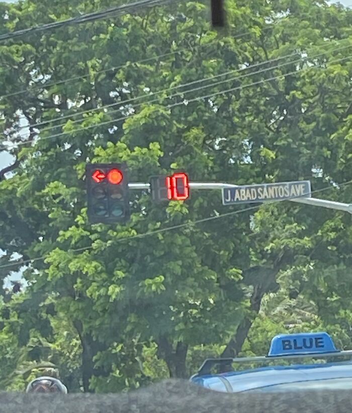Traffic light with a digital countdown timer, an ingenious thing in various parts of the world.