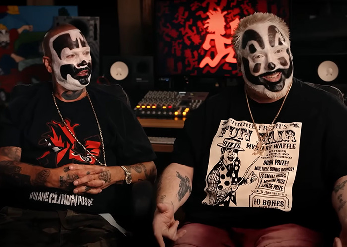 Insane Clown Posse with face paint, originators of the Gathering Of The Juggalos music festival.