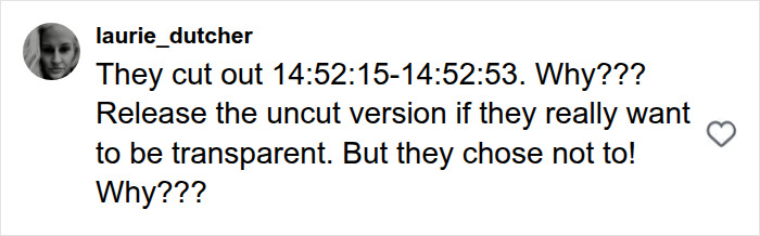 Comment questioning missing footage in Kelly Clarkson's leaked security video